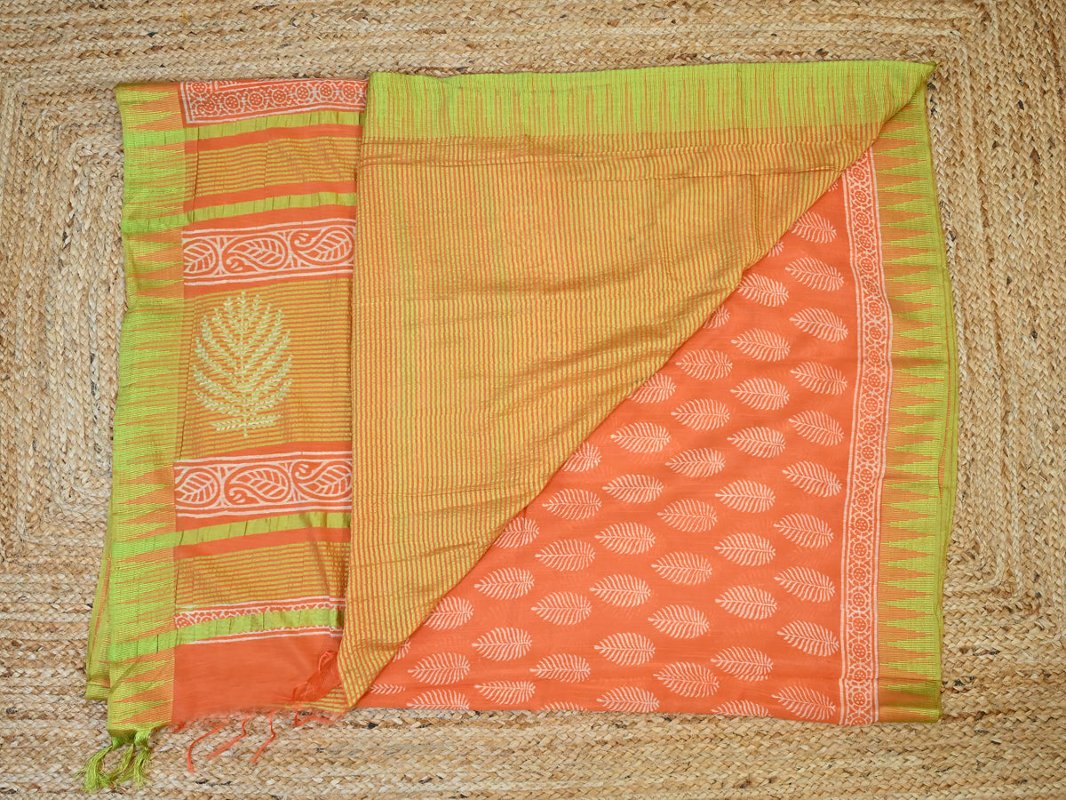 Orange and Green Floral
