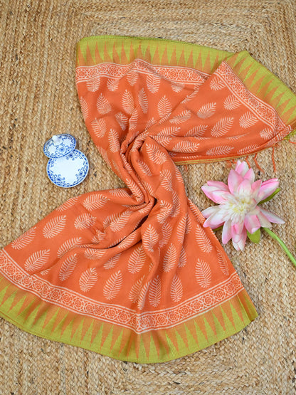 Orange and Green Floral