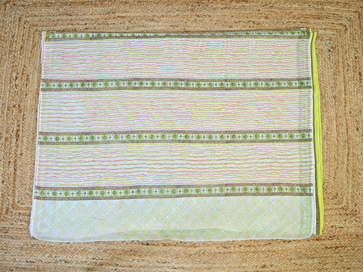 Green Blossom Chanderi Silk Saree