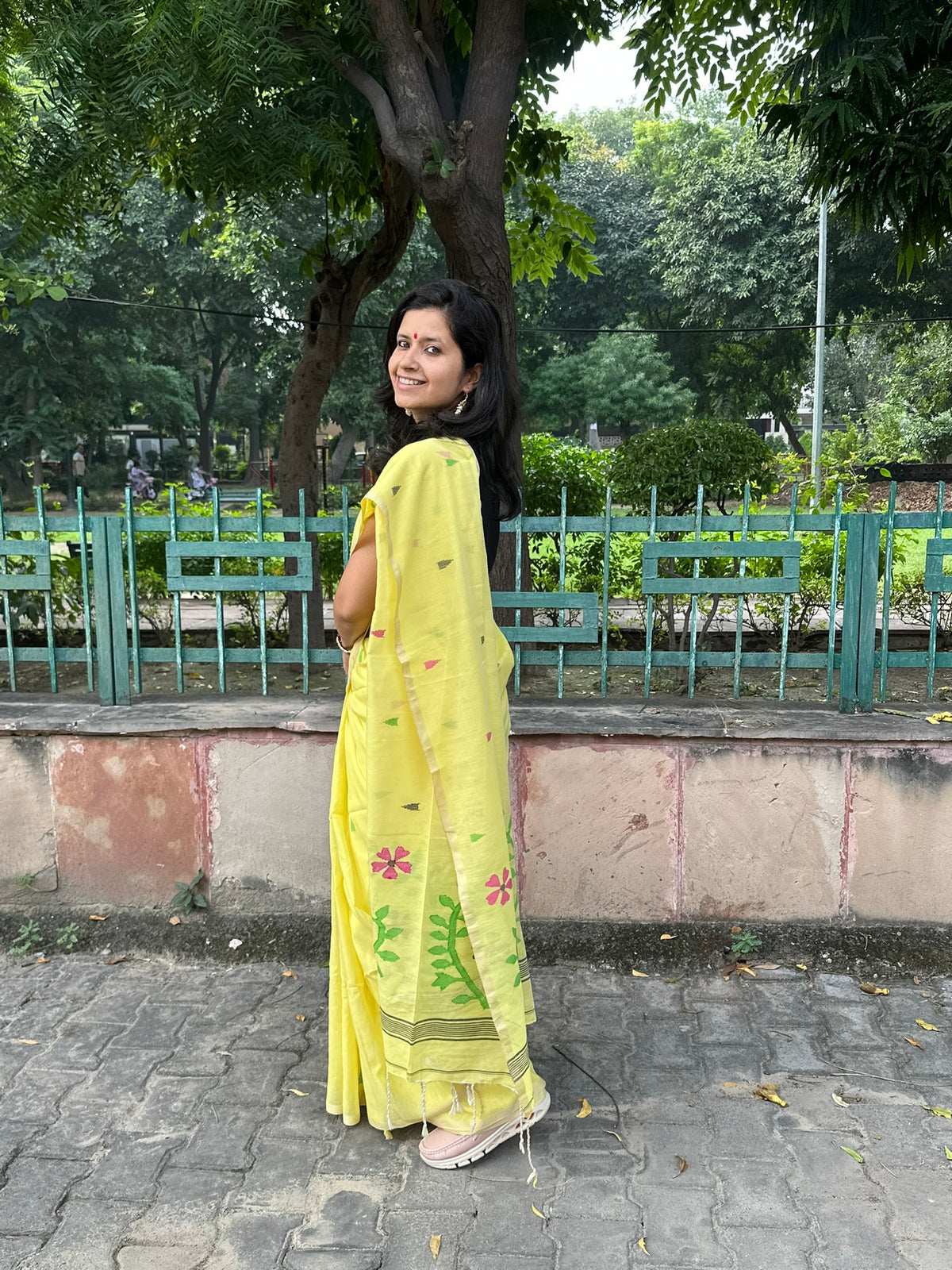 Lemon Multicolour Jamdani
