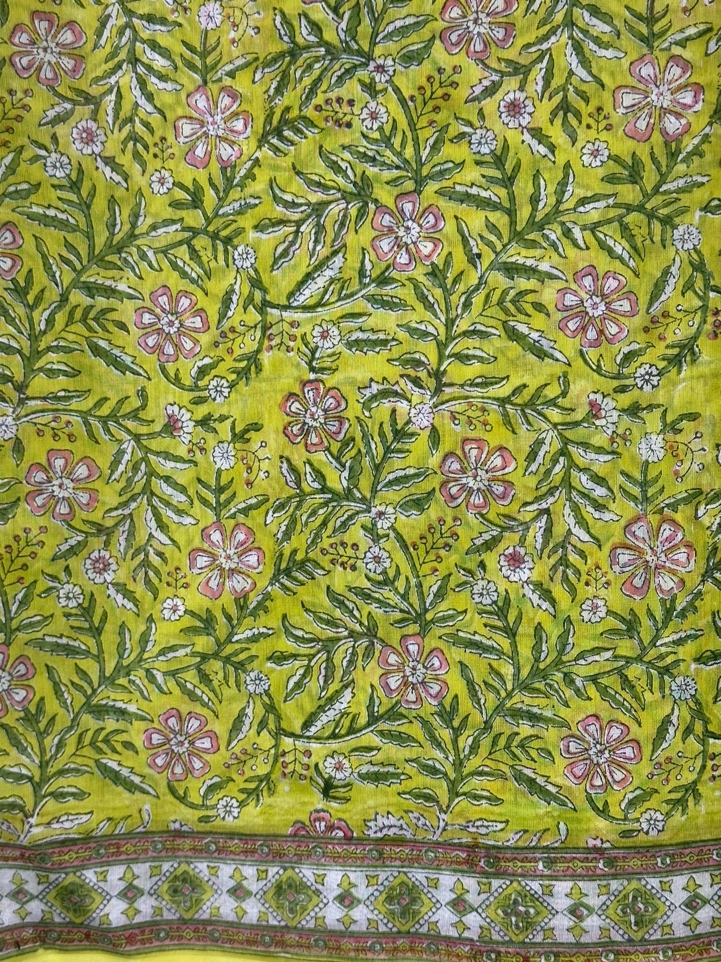 Green Blossom Chanderi Silk Saree